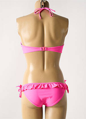 Maillot de bain 2 pièces stretch haut soutien-gorge avec mousse de rembourrage amovible rose DAG ADOM femme