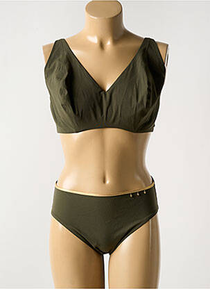 Maillot de bain 2 pièces stretch vert EMPREINTE femme
