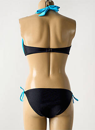 Maillot de bain 2 pièces stretch haut soutien-gorge avec mousse de rembourrage amovible noir DAG ADOM femme