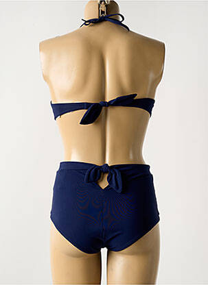 Maillot de bain 2 pièces stretch haut soutien-gorge emboitant bleu LEJABY femme
