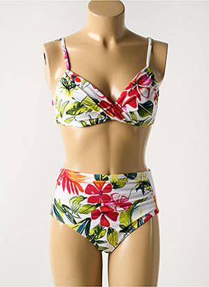 Maillot de bain 2 pièces avec armature haut soutien-gorge balconnet blanc SUNFLAIR femme