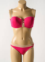 Maillot de bain 2 pièces stretch haut soutien-gorge moulé rose HUIT femme