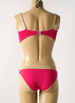 Maillot de bain 2 pièces stretch haut soutien-gorge moulé rose HUIT femme