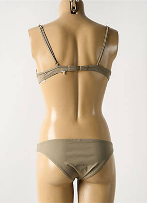 Maillot de bain 2 pièces stretch haut triangles marron NINA RICCI femme