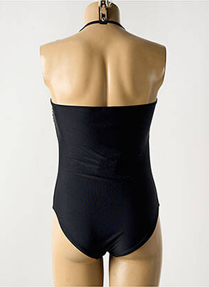 Maillot de bain 1 pièce effet matière satinée haut soutien-gorge avec mousse de rembourrage amovible noir DAG ADOM femme