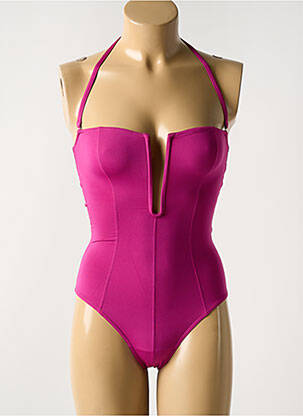 Maillot de bain 1 pièce bretelles élastiquées amovibles violet WOLFORD femme