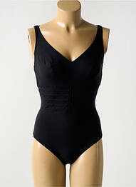 Maillot de bain 1 pièce effet matière satinée haut soutien-gorge balconnet noir EMPREINTE femme