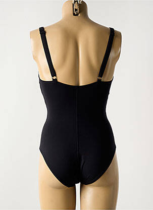 Maillot de bain 1 pièce effet matière satinée haut soutien-gorge balconnet noir EMPREINTE femme