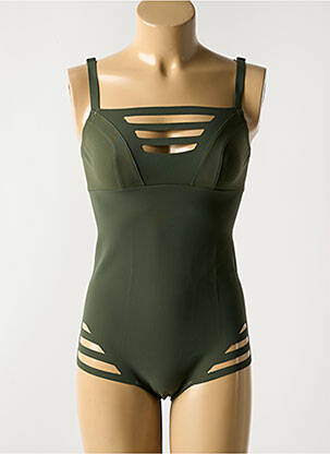 Maillot de bain 1 pièce effet matière satinée vert PAIN DE SUCRE femme