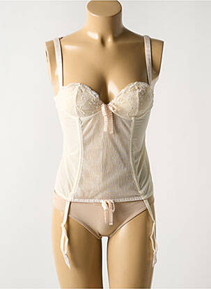 Guêpière/porte-jarretelle haut soutien-gorge moulé beige AUBADE femme