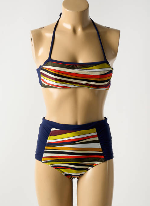 Maillot de bain 2 pièces bleu LEJABY pour femme