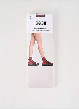 Chaussettes imprimé fantaisie rouge WOLFORD femme