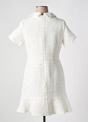 Robe courte fermeture zippée au dos manches courtes blanc MARAISLISE femme