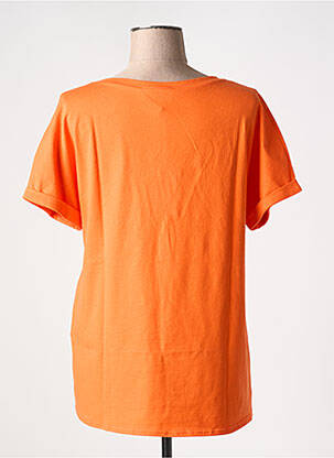 T-shirt coupe droite manches courtes orange HALOGENE femme