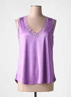 Top stretch sans manche violet DANIELA COOL femme