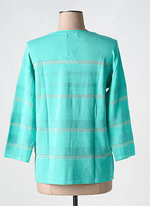Pull coupe cintrée manches 3/4 bleu TRIPODE femme