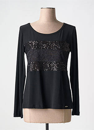 Top tissage jersey manches longues noir DECA femme