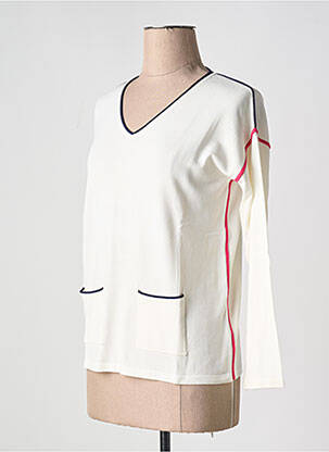 Pull coupe cintrée manches longues beige TRIPODE femme