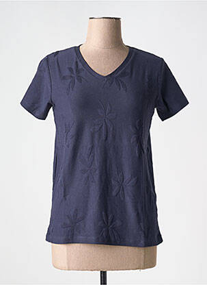 T-shirt col v manches courtes bleu M.X.O femme