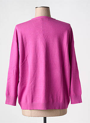 Pull col v manches longues rose TRIPODE femme