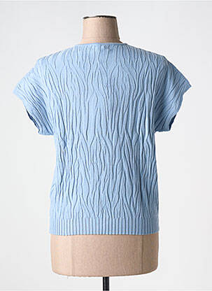 Pull col v manches courtes bleu TRIPODE femme
