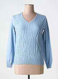 Pull stretch manches longues bleu TRIPODE femme