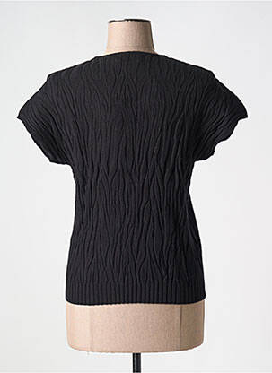 Pull col v manches courtes noir TRIPODE femme