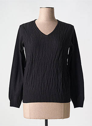 Pull col v manches longues noir TRIPODE femme