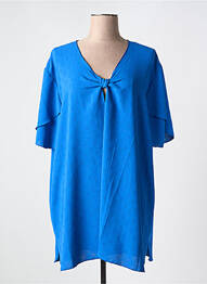 Tunique manches courtes tissage crêpe bleu 2 TWO femme