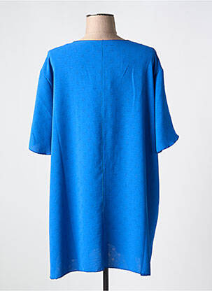 Tunique manches courtes tissage crêpe bleu 2 TWO femme