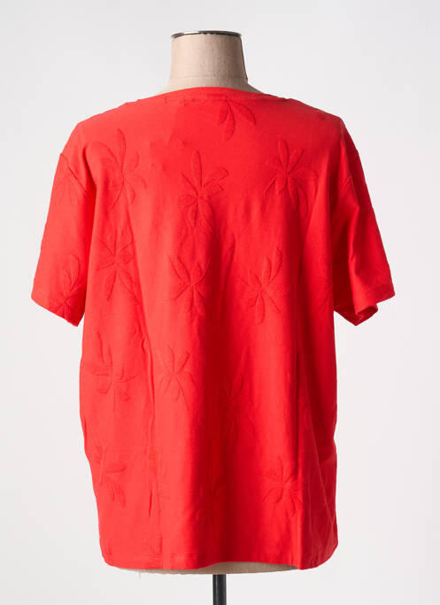 T-shirt col v manches courtes rouge M.X.O femme
