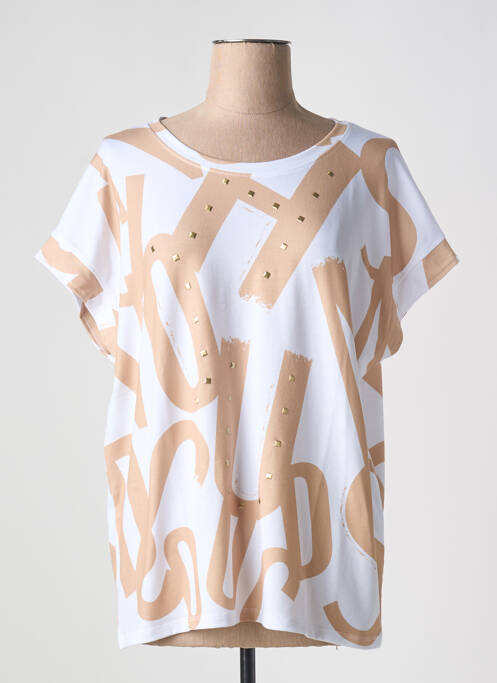 T-shirt imprimé fantaisie manches courtes beige ABRIL femme