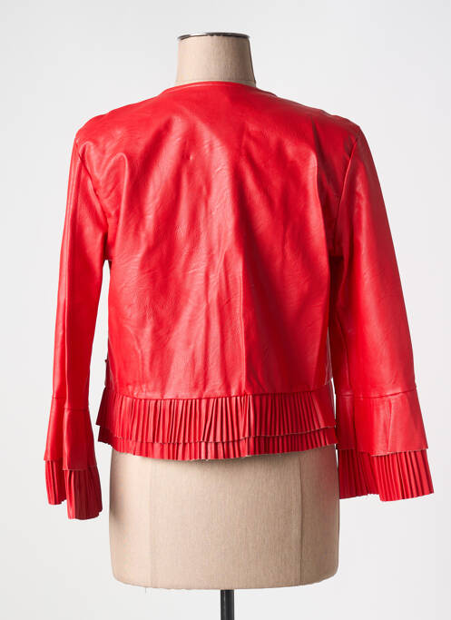 Veste simili cuir rouge EGO pour femme