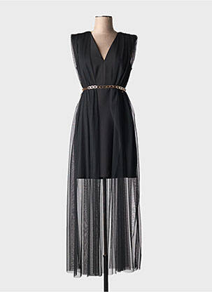 Robe longue sans manche sans manche noir RINASCIMENTO femme