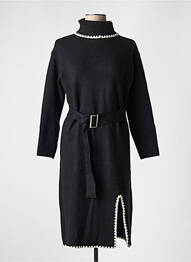 Robe pull stretch manches longues noir ANNY femme