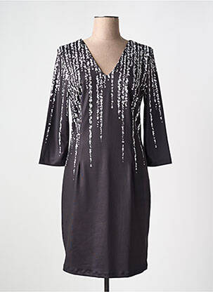 Robe mi-longue manches 3/4 manches 3/4 noir MISSY femme