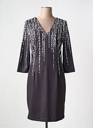 Robe mi-longue manches 3/4 manches 3/4 noir MISSY femme