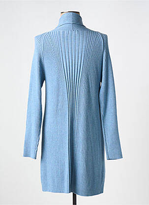 Gilet manches longues col châle bleu TRIPODE femme