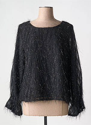 Top coupe fluide manches longues noir CHOKLATE femme