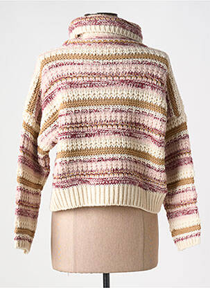 Pull col roulé stretch manches longues rose RINASCIMENTO femme