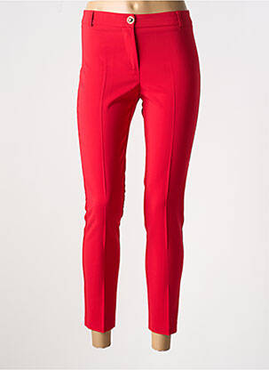 Pantalon 7/8 taille à pinces taille normale rouge RINASCIMENTO femme