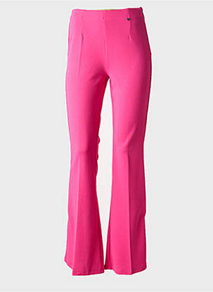 Pantalon flare taille à pinces taille haute rose EGO femme