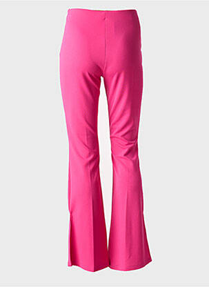 Pantalon flare taille à pinces taille haute rose EGO femme