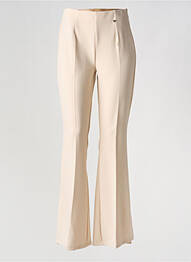 Pantalon flare taille à pinces taille haute beige EGO femme