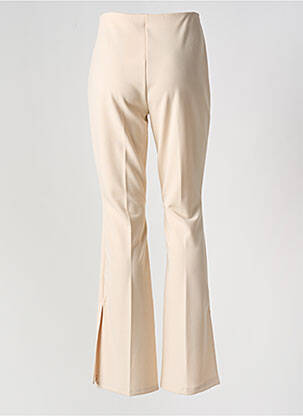Pantalon flare taille à pinces taille haute beige EGO femme