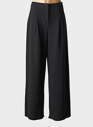 Pantalon large tissage crêpe taille haute noir RINASCIMENTO femme