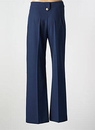 Pantalon flare taille à pinces taille haute bleu CHARMING GIRL BY SILIA femme