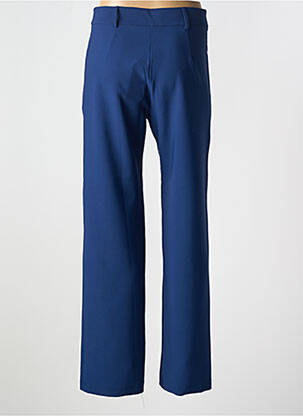 Pantalon droit fermeture zippée sous rabat boutonné taille normale bleu HALOGENE femme