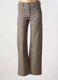 Pantalon flare taille haute taille haute marron ONADO femme