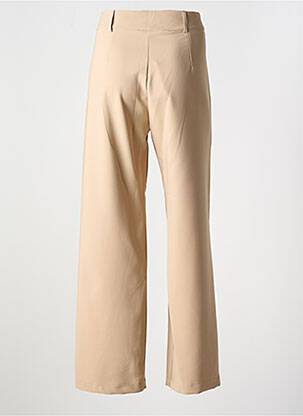 Pantalon droit taille à pinces taille haute beige HALOGENE femme